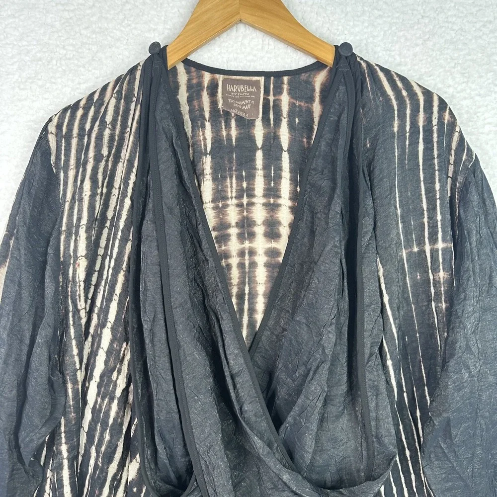 HarvBella by Exotic Tie‎ Dye Convertible Drape Cardigan Boho Wrap Jacket - Picture 3 of 15